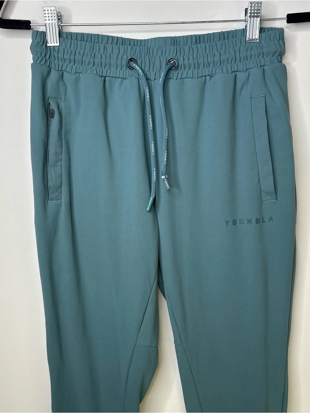 Youngla Men’s Teal Blue Jogger Soft Lightweight Sweat Pants Small
